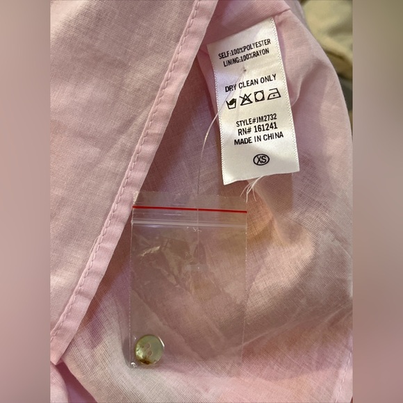 J. Marie  V-Neck Button Dress XS  Pink Floral Preppy Puff Sleeve - Picture 5 of 5